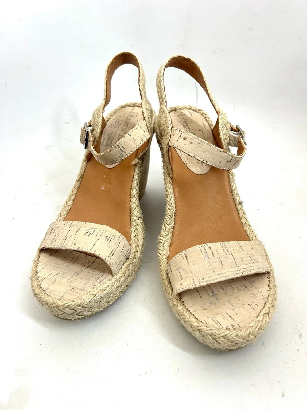 L'Amour Des Pieds Iditri Wedge Sandal Cream Cork Size 8 Espadrille